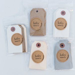Set of 30 New Parcel Gift Tags (gray or manila)—ready to go!